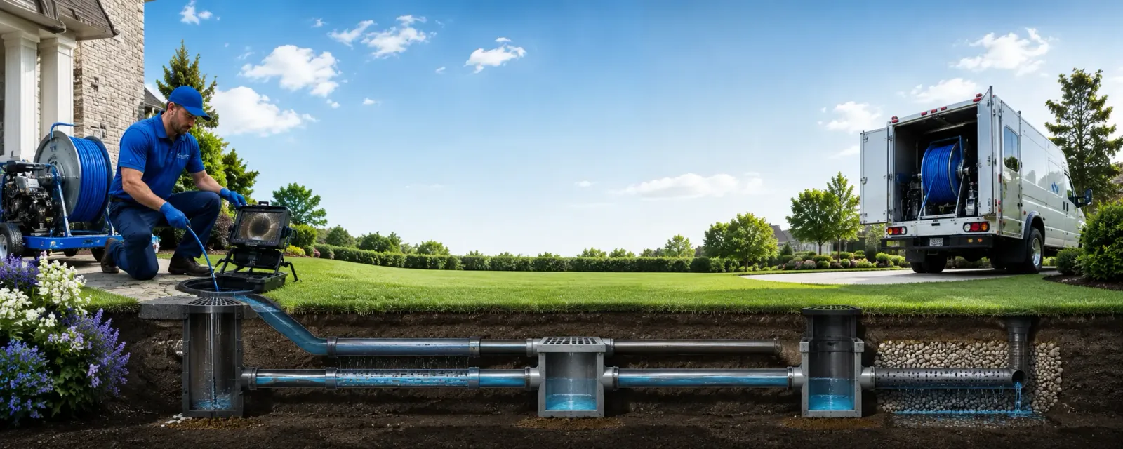 Outdoor drain cleaning information for Le Claire, IA